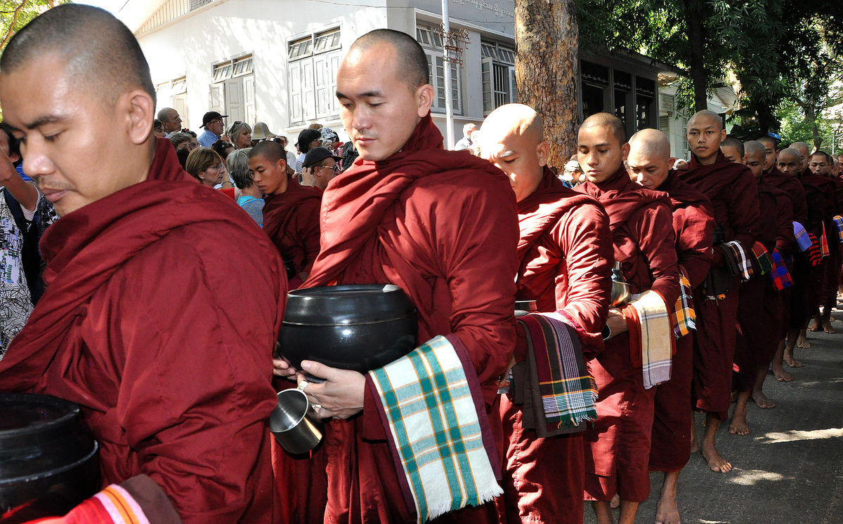 2 - Monks vary in ages: Here a more mature group o...