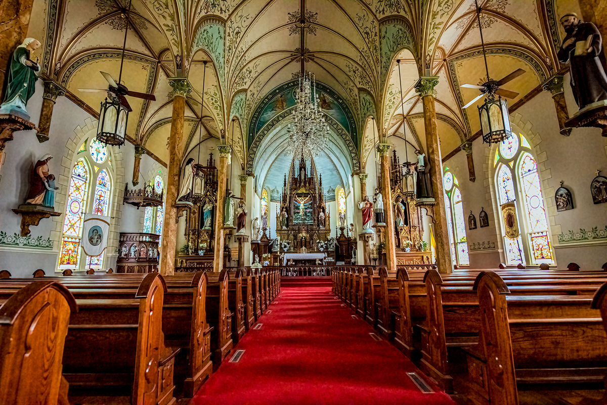 Interior, St. Mary's Catholic Church, High Hill, T...