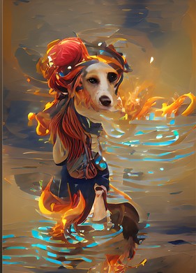 FIRE WATER DOG STEAMPUNK STYLE...