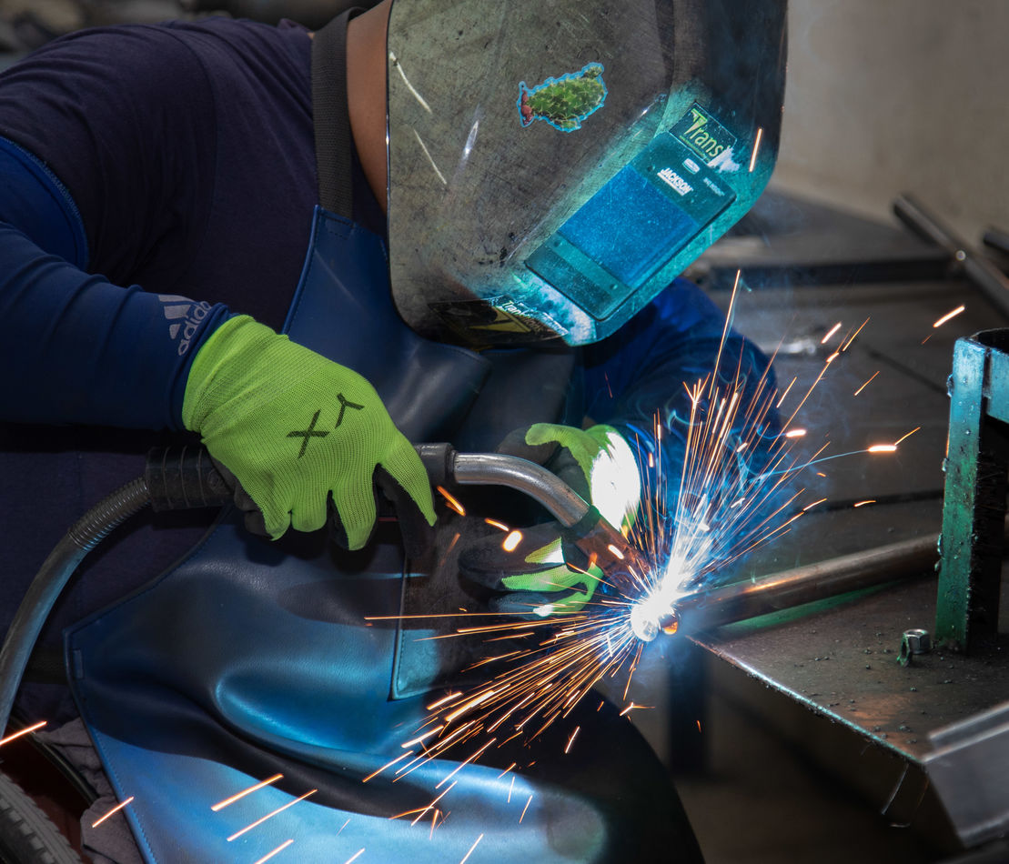 Wheelchair welder: Volunteered at 