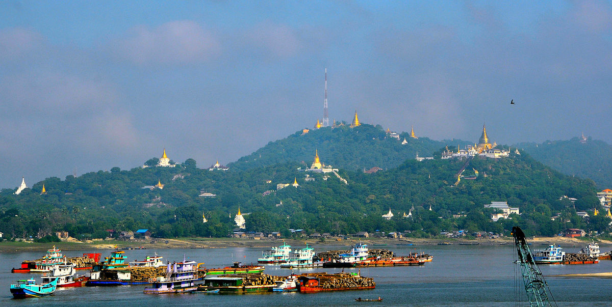 2 - Temples and pagodas on Sagaing Hill, seen from...
