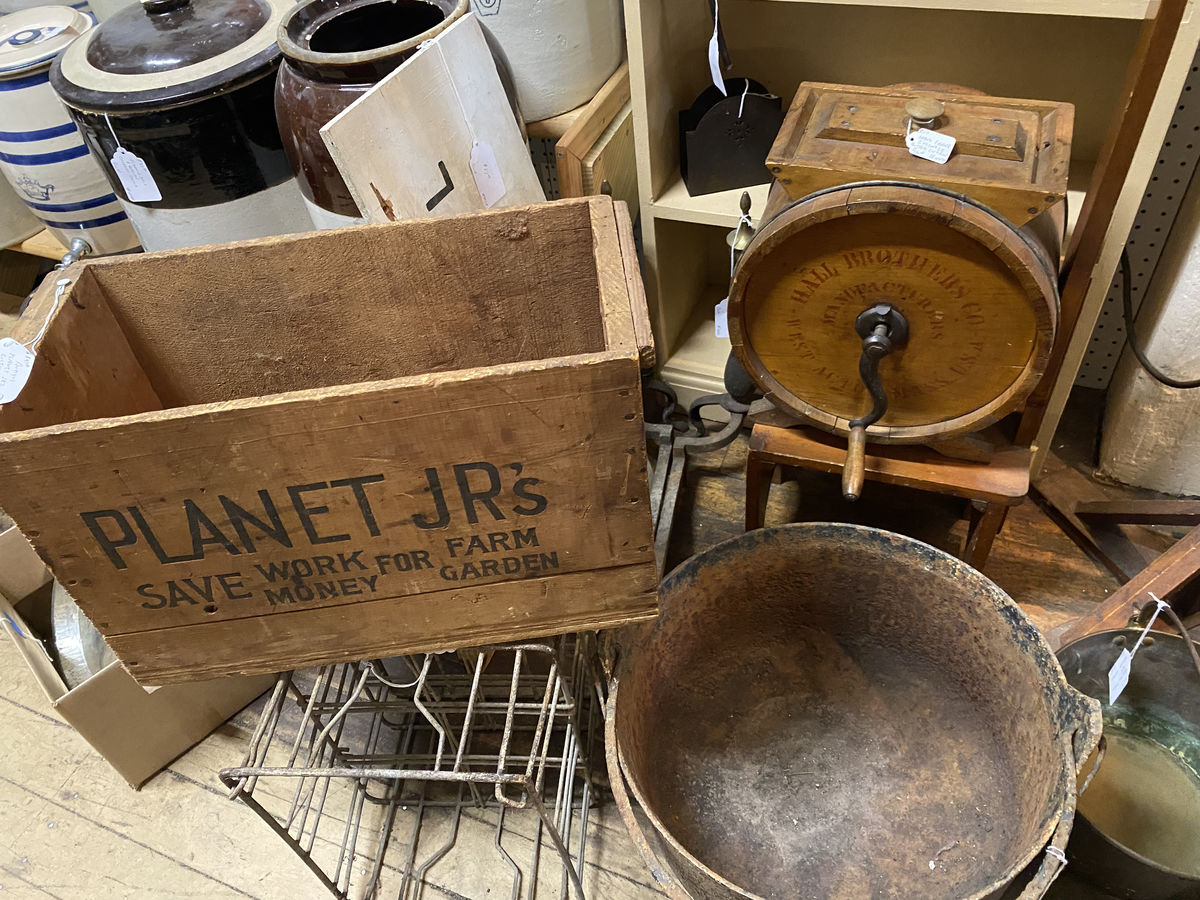 Loads of antique kitchen utensils -treasures aboun...