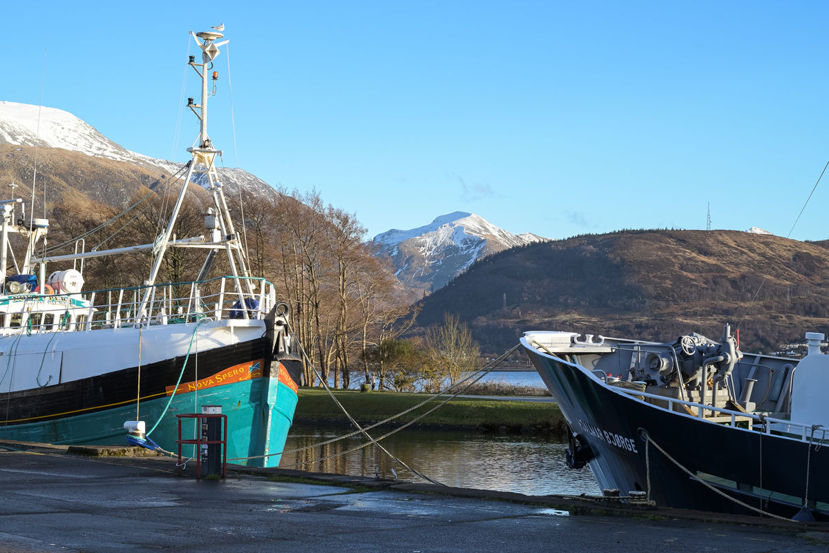 The Caledonian Canal and part of the Nevis range....