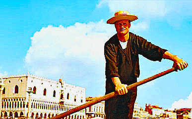 1955 Venice Italy   Gondolier on the Grand Canal...