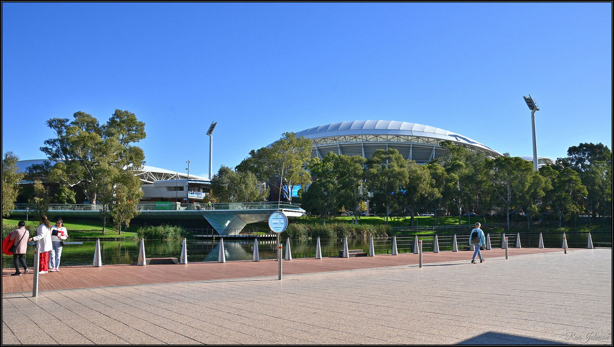 The Oval from across the River Torrens...