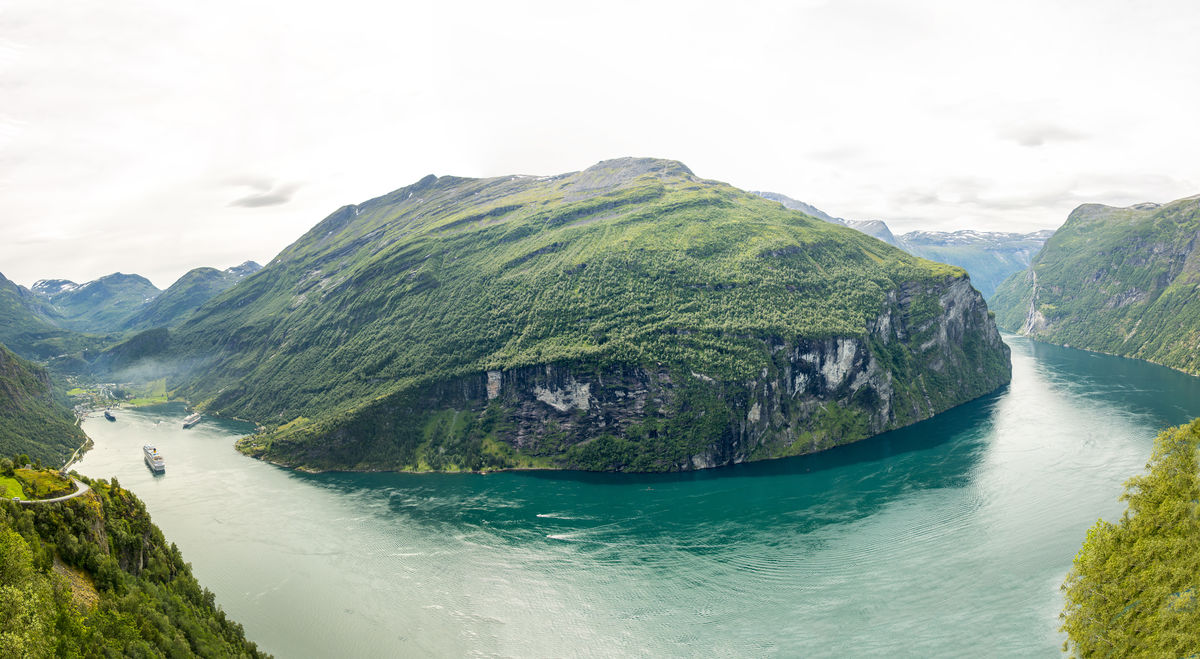 Geiranger Fjord Vertical panorama...