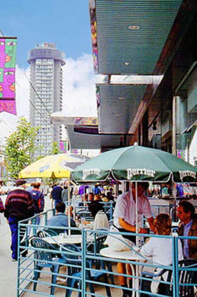 1993 July Vancouver  Dining out on Robson Street...