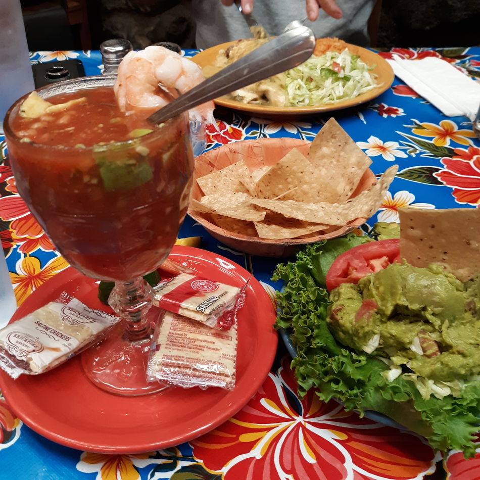 Mexican Shrimp Cocktail and Guacamole Salad....