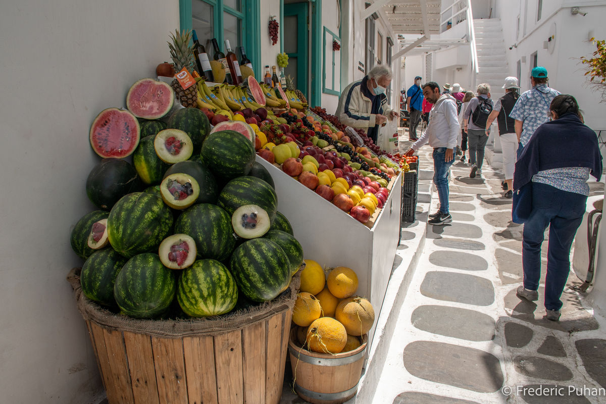 Open-air fruit market...