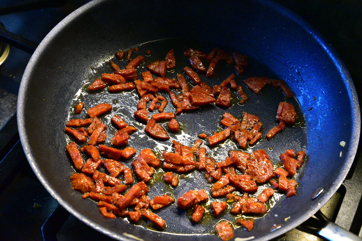 Chorizo in the same pan...