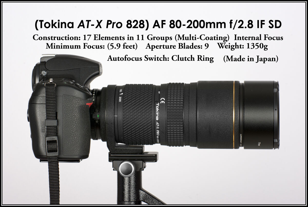 Tokina 80-200mm f/2.8 AT-X Pro For Nikon; IF; SD G...
