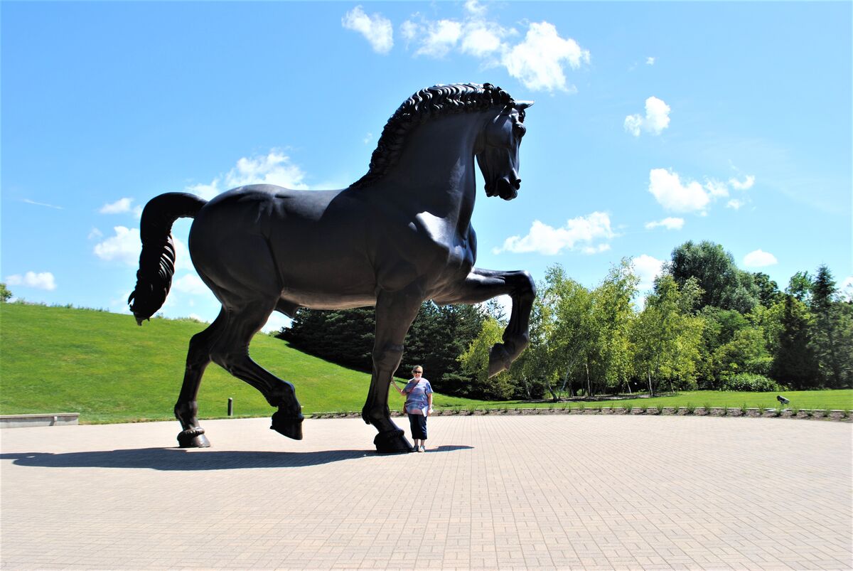 Giant horse sculpture at Meijer Gardens and Sculpt...