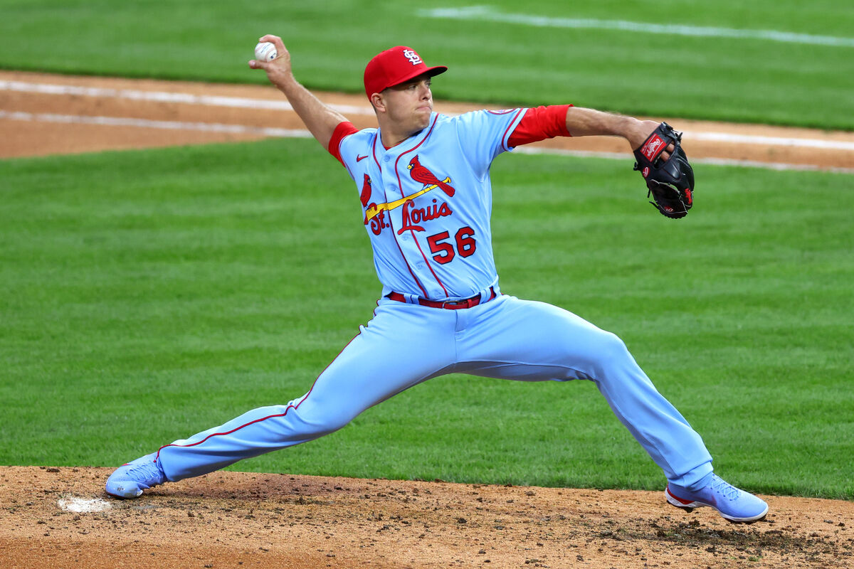 St. Louis Cardinals reliever Ryan Helsley threw th...