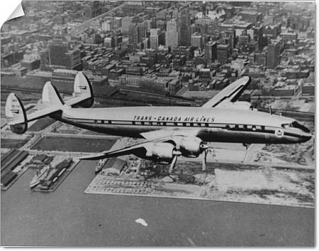 Stock photo fly over Toronto, 1954,...