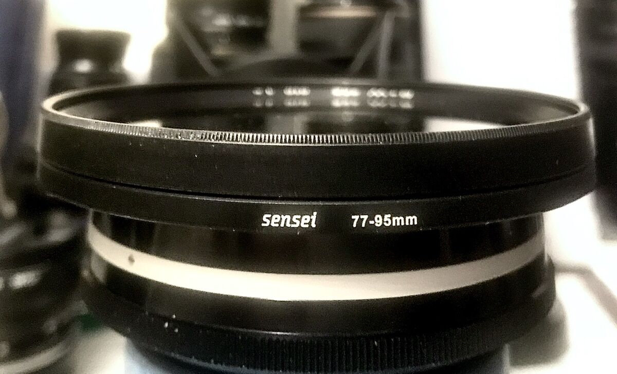 77mm to 95mm step-up adapter ring in use on Canon ...