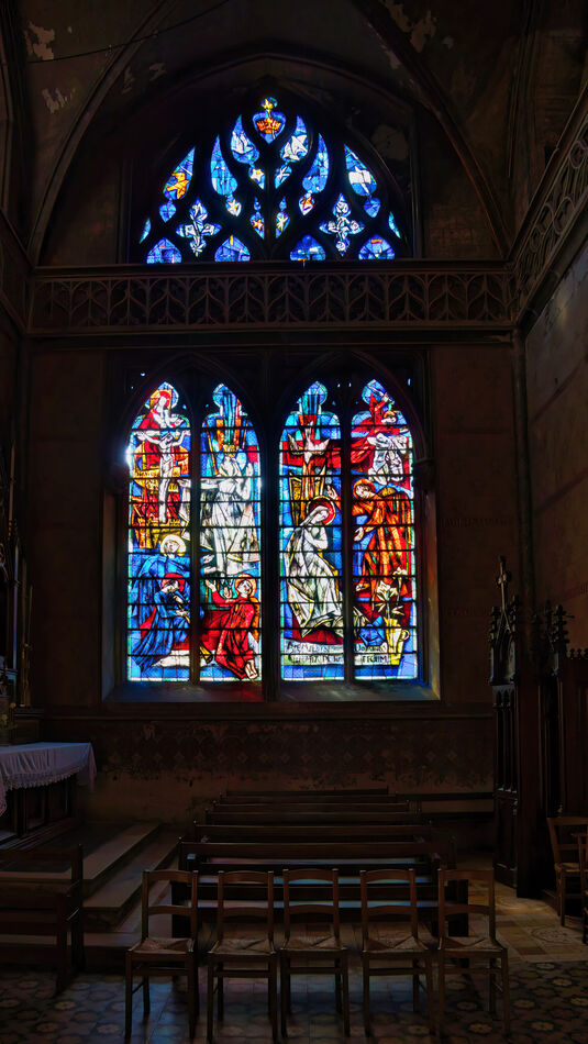 One of many stained-glass windows...