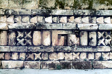 1975 Uxmal, Yucatan  Decorative Wall detail of Gre...
