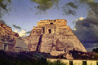 1975  Uxmal, Yucatan   Pyramid of the Soothsayer....