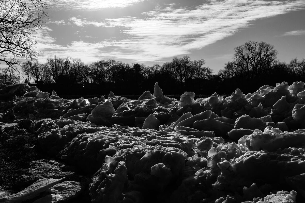 Ice Jam On the Kankakee River, just below the dam at Wilmington, IL