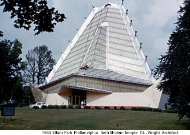 1960 Elkins Park, PA  Beth Sholem Temple  F.L. Wri...
