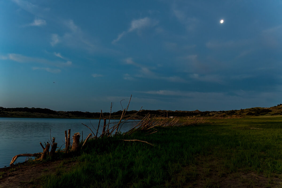 Sunrise/Moonset at Ft. Peck reservoir 5 am...