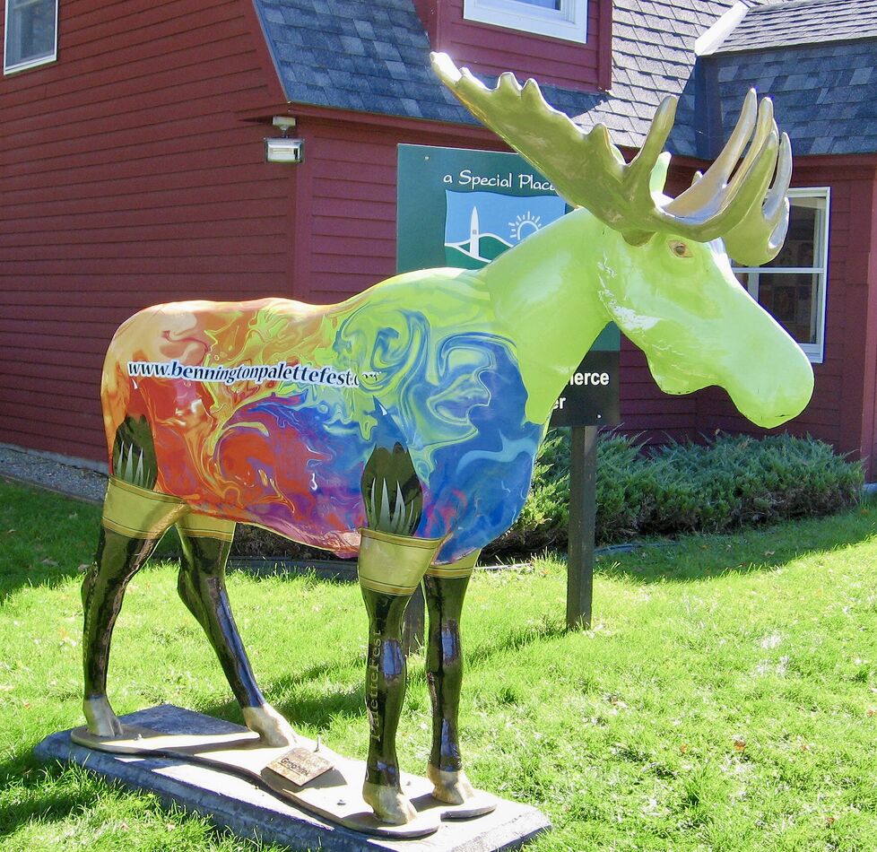 … on this colorful moose...