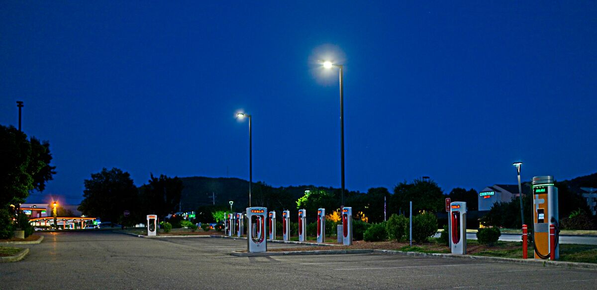 Tesla Charging Station - no one using it when phot...