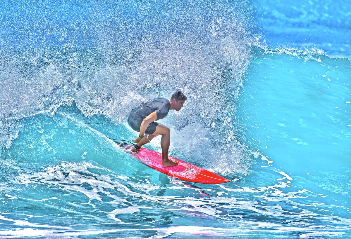 Close up Surfing and body surfing .., close up