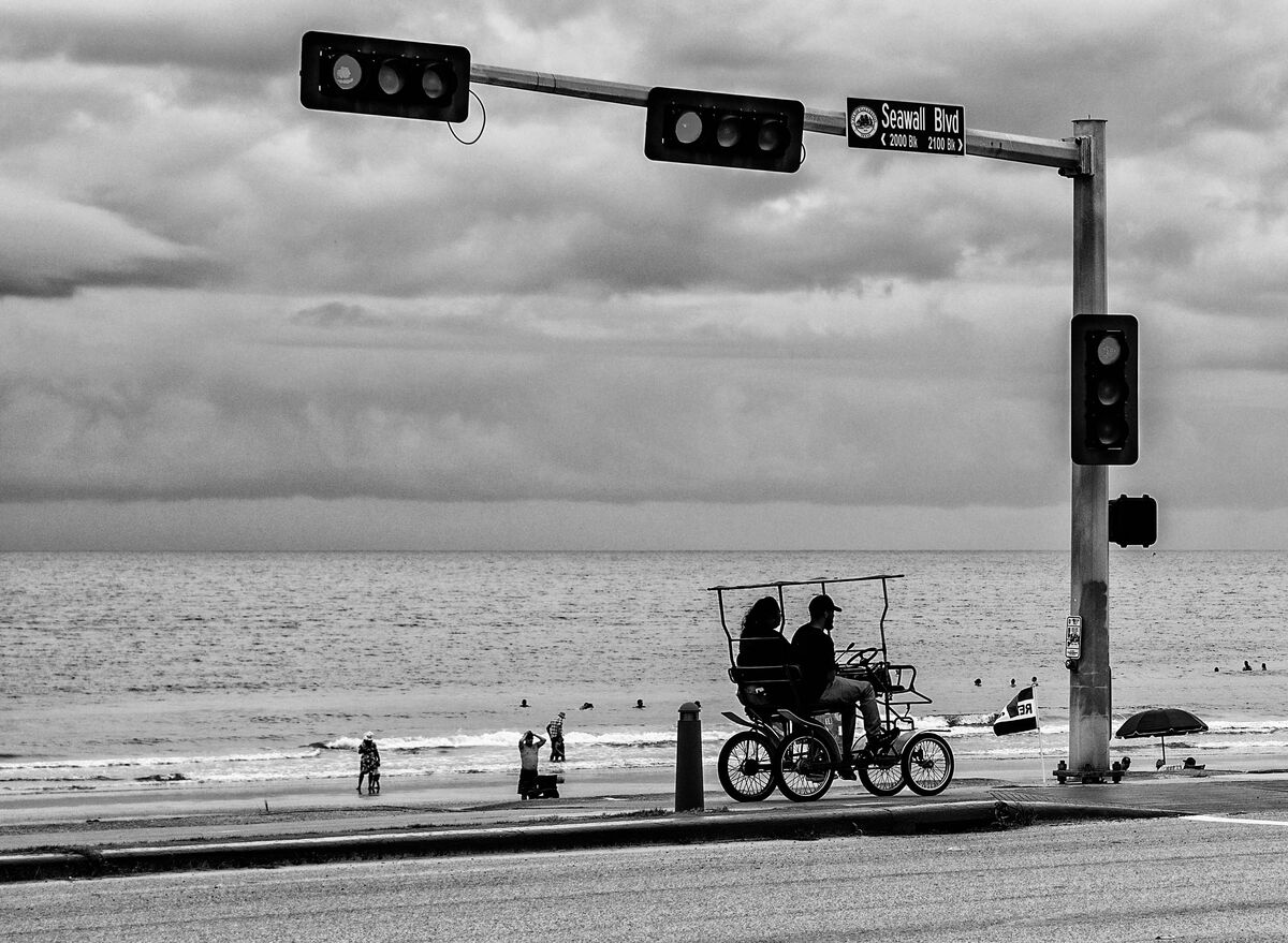 Riding Along the Beach Galveston, Texas.