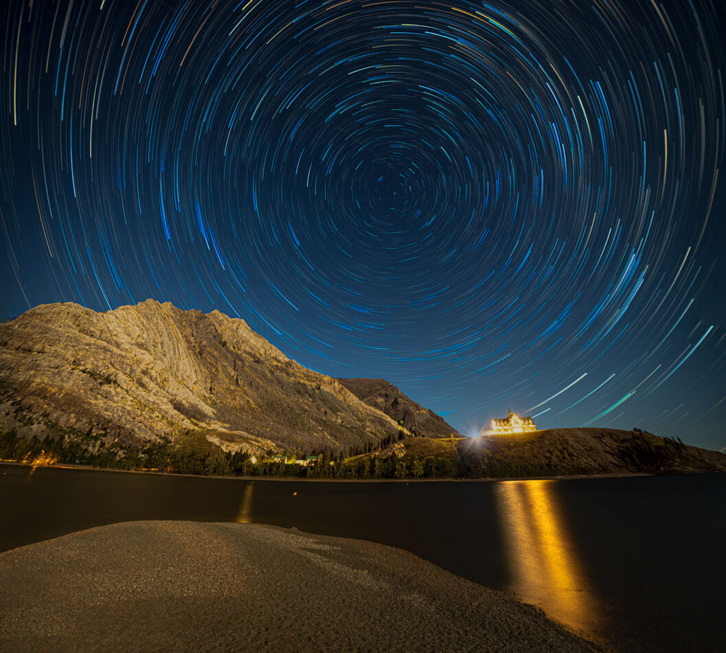 Star Trails Composite with Prince of Wales Hotel...