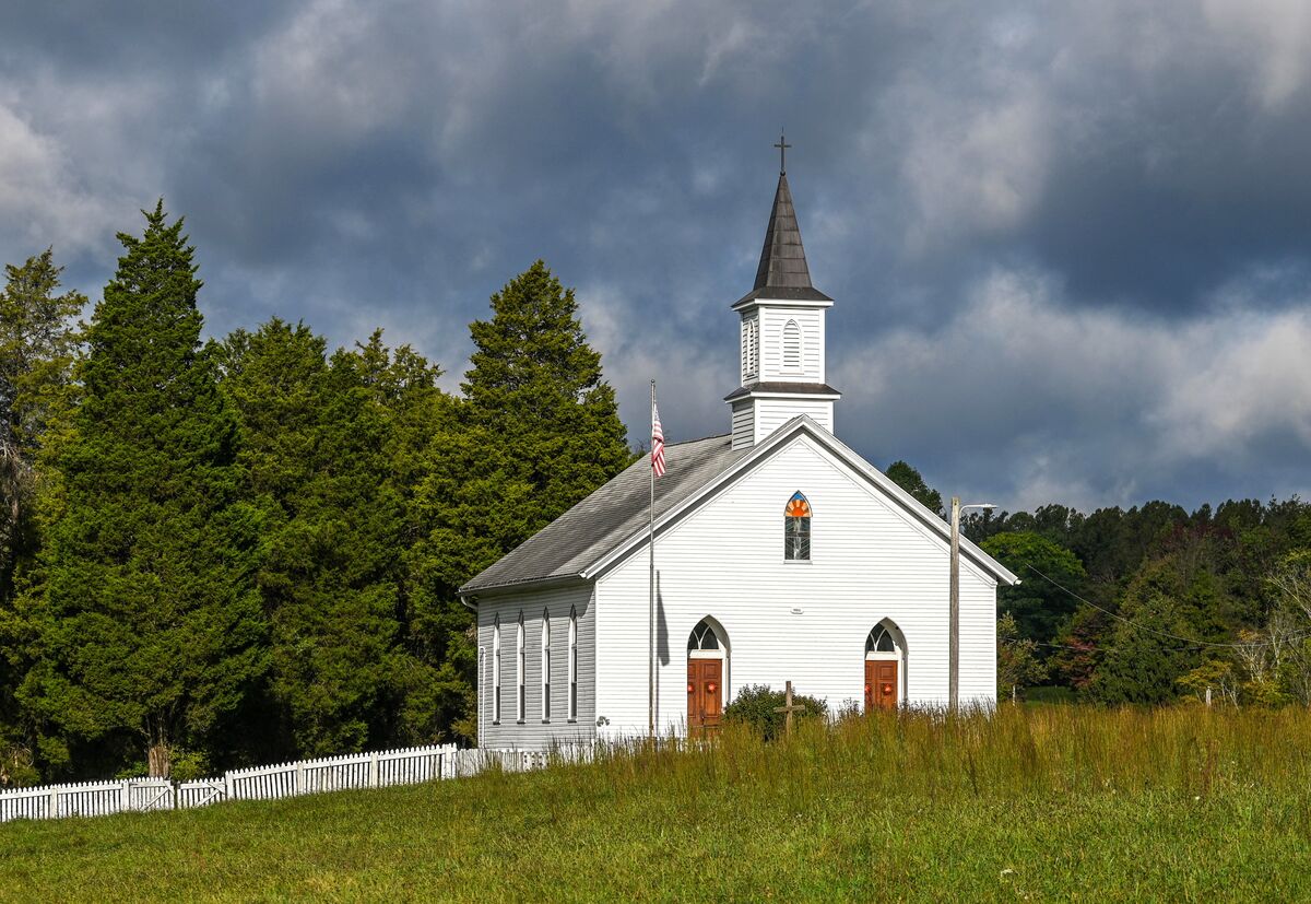 The Approaching Storm: Pine Grove Methodist Church This Morning.