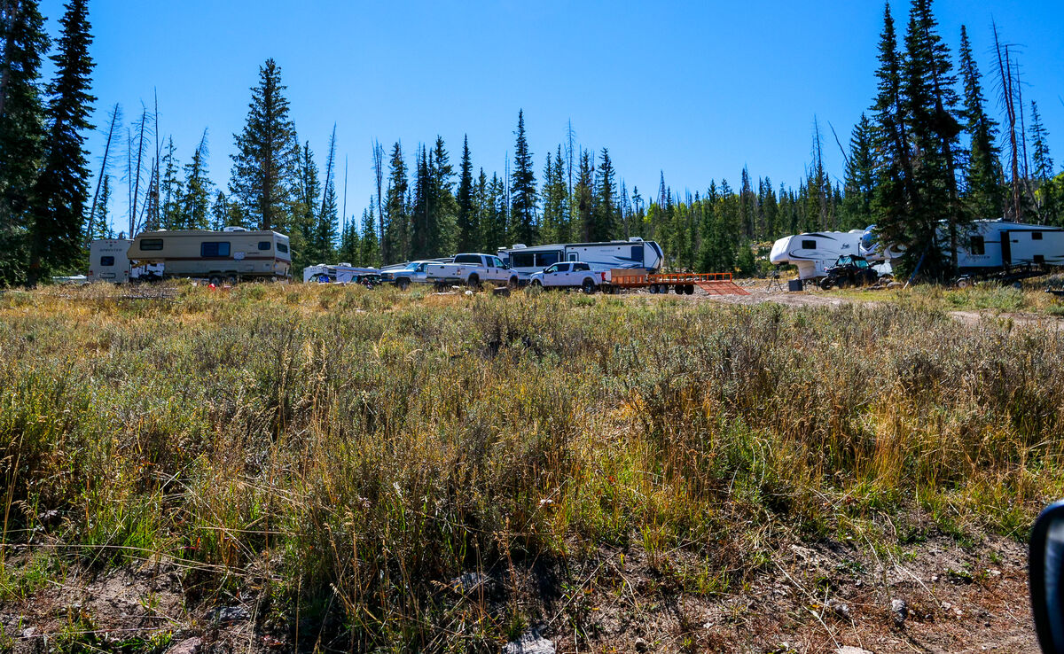 3.  A big trailer camp of elk hunters....