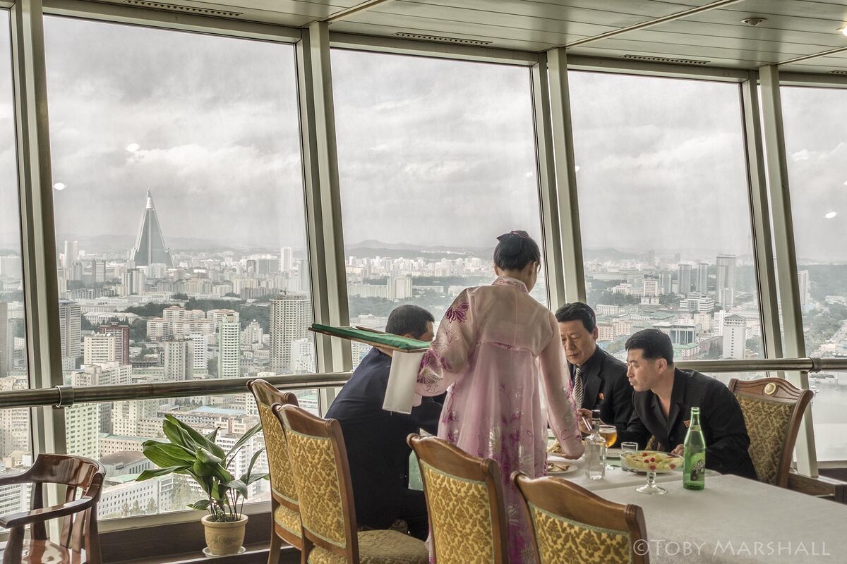 North Korean elites at lunch, Pyongyang, North Kor...