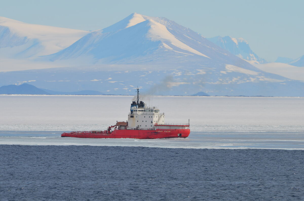 The Russian Icebreaker Vladimir Ignatyuk taken fro...