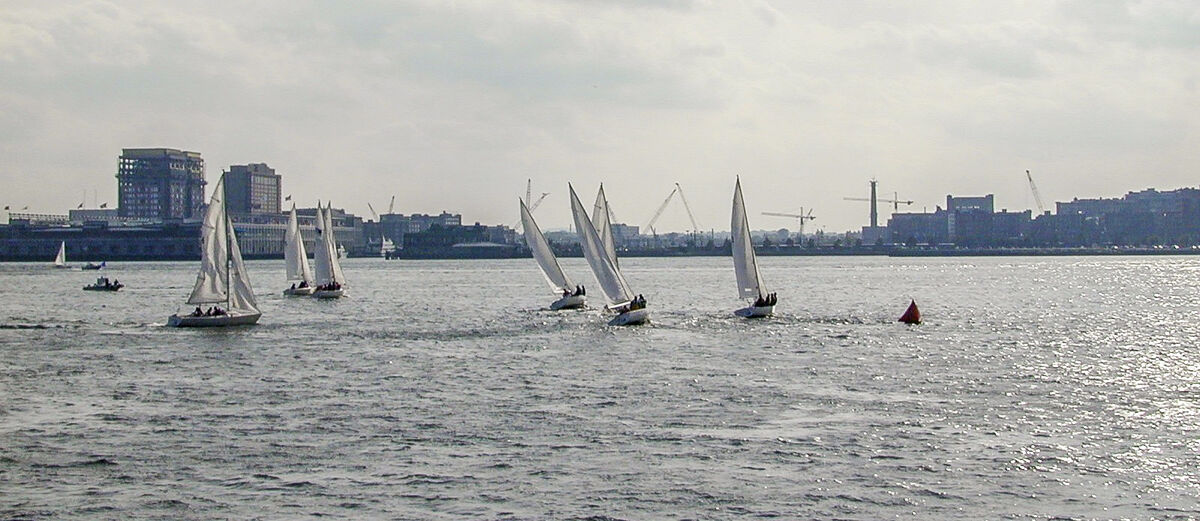 sailboats in Boston Harbor...
