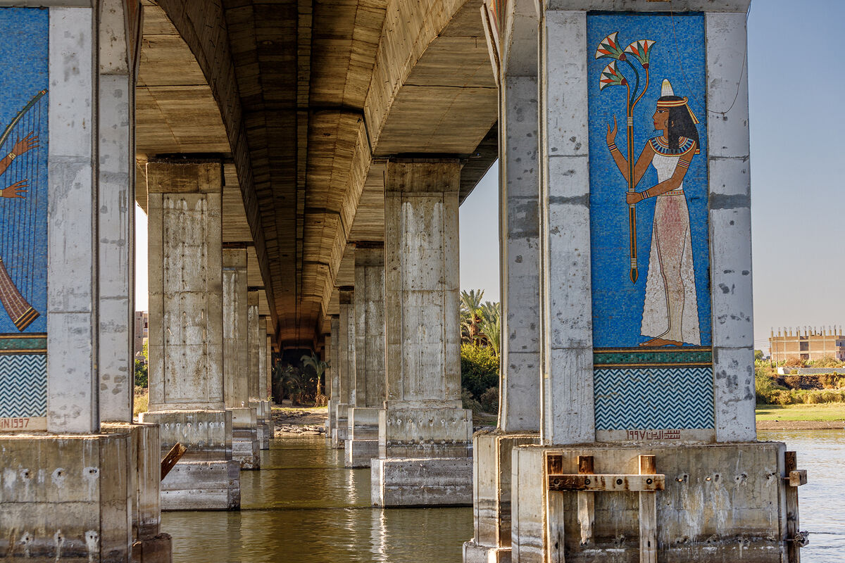 4.  Cruising under a Nile bridge...