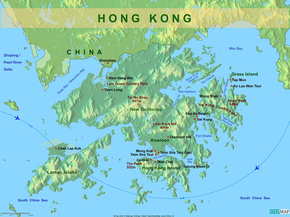 11 - Trip map of the Hong Kong segment of our tour...
