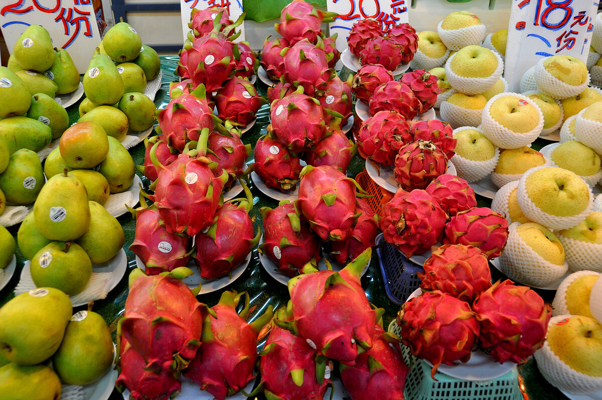 3 - Pears, dragon fruit and apples...