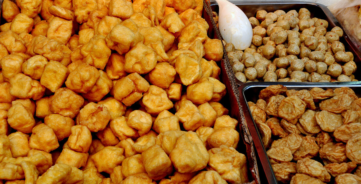 10 - Fried tofu cubes and balls...