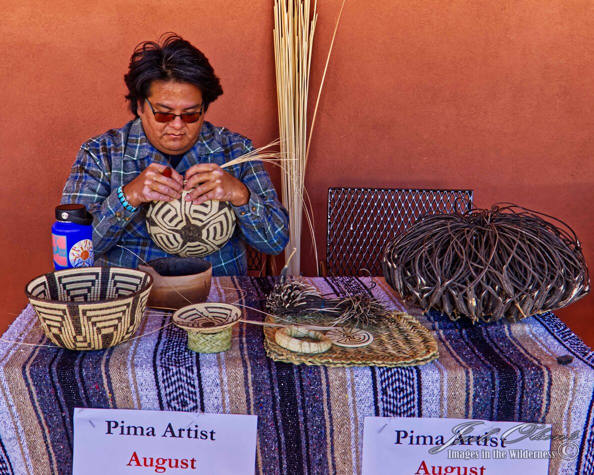 A Basket Maker with some of his works....