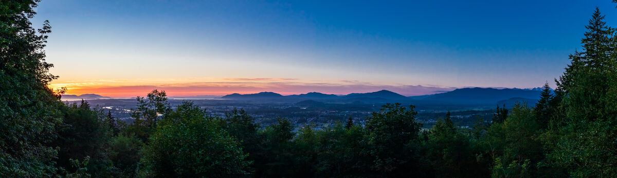 2.  Sunset pano from Mount Vernon/Little Mountain ...