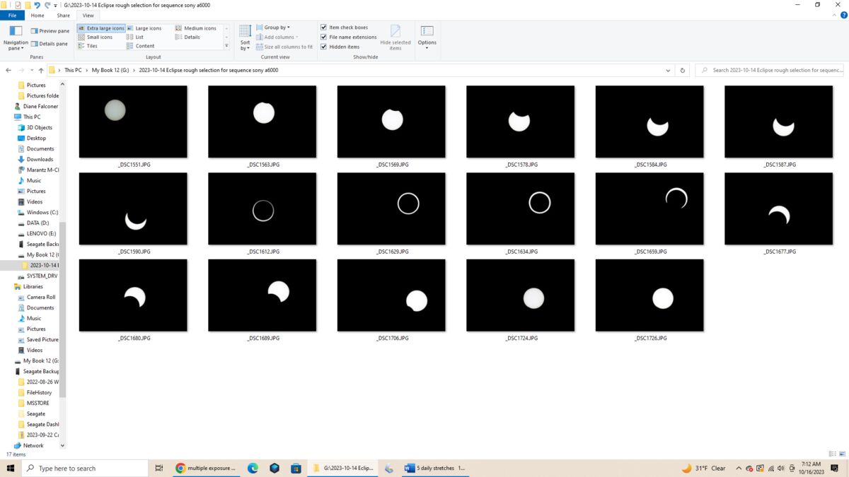 Some of the sequence  Annular solar eclipse...