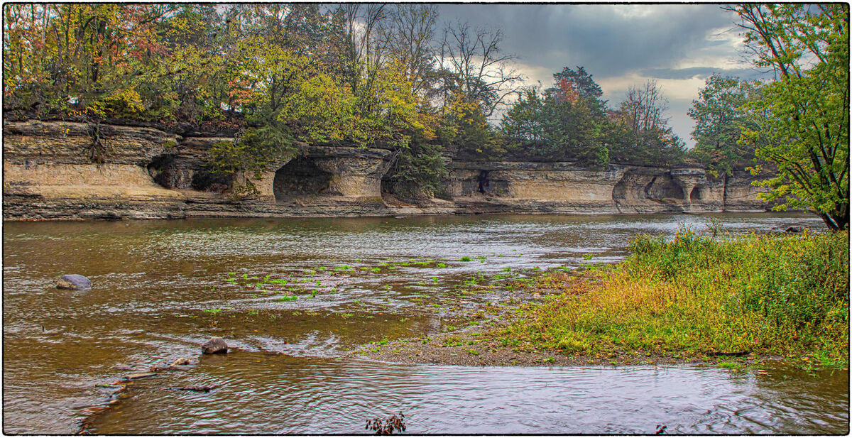 The Seven Pillars Rock Formation on the Missisinewa River The Seven