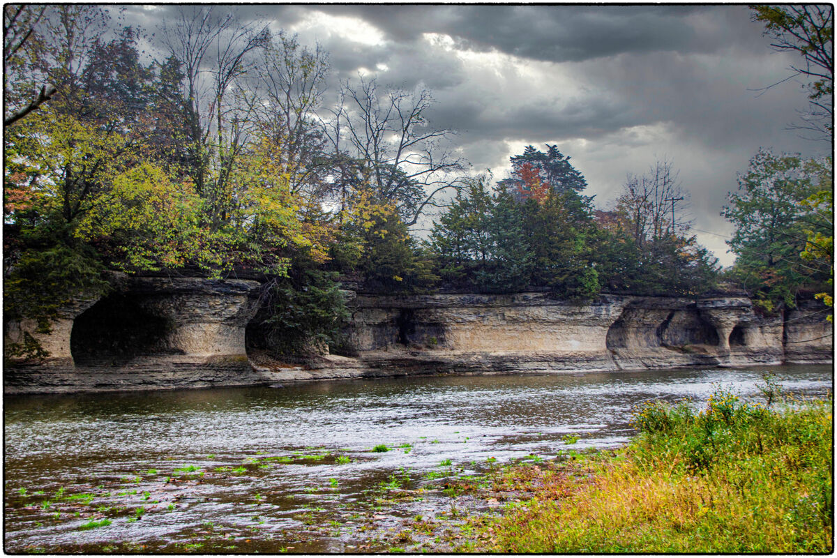 The Seven Pillars Rock Formation on the Missisinewa River The Seven