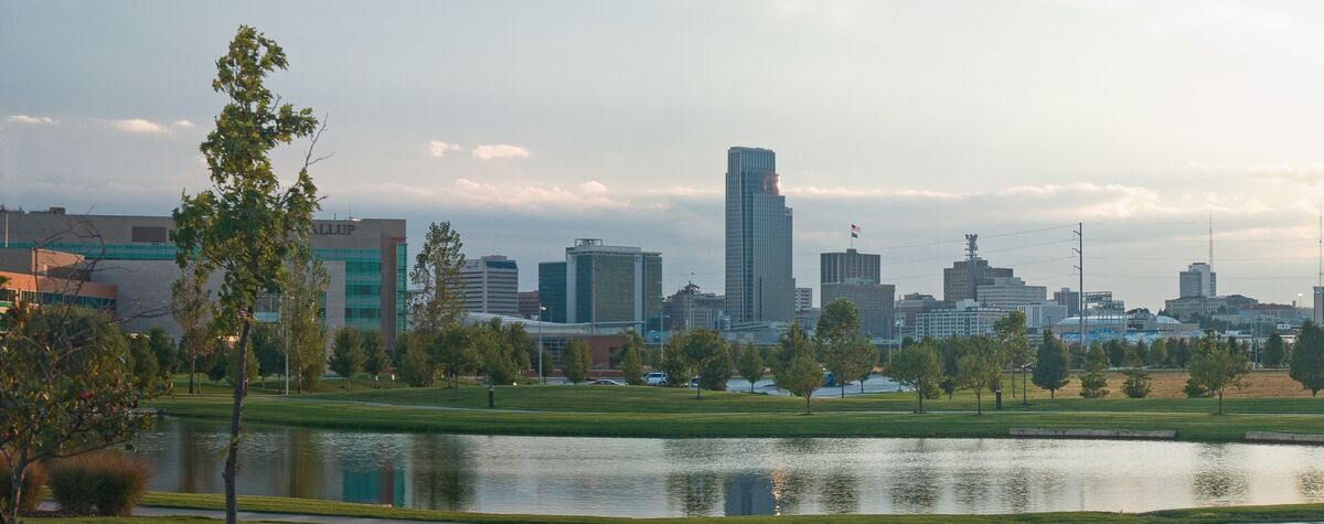 The Omaha, Nebraska skyline....