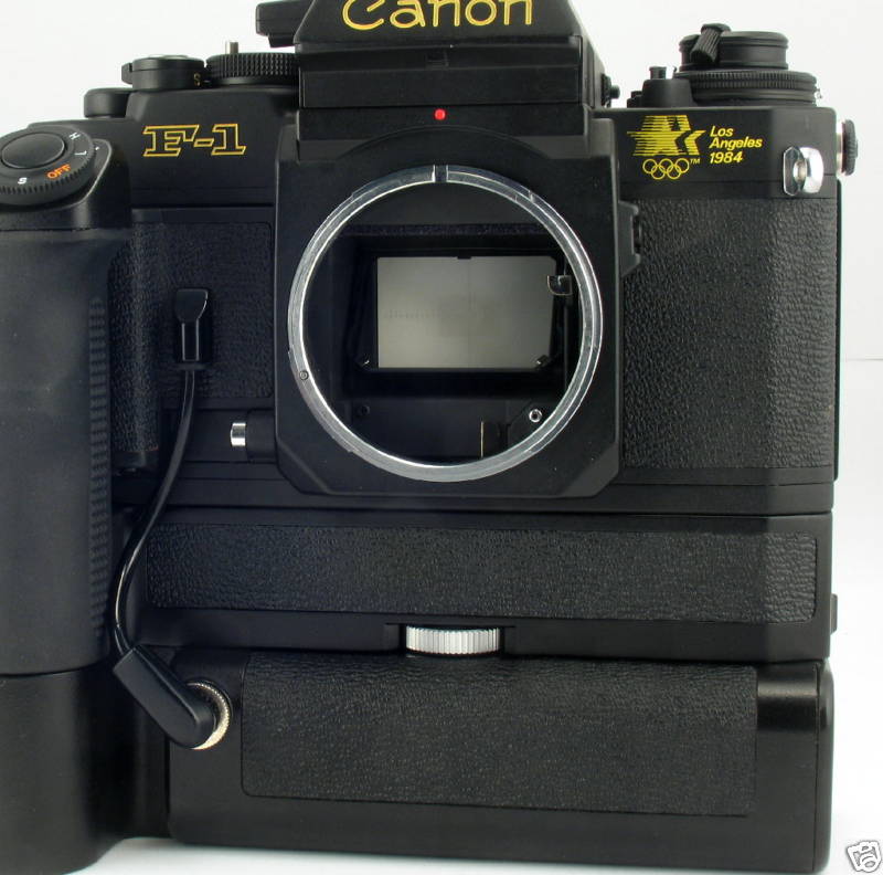 1984 Olympics Canon F1N with HiPwr Battery & Batte...