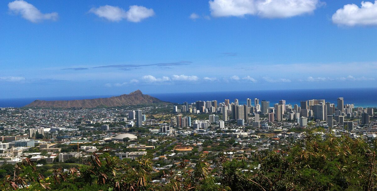 Honolulu as seen from lookout along Tanatalus Driv...