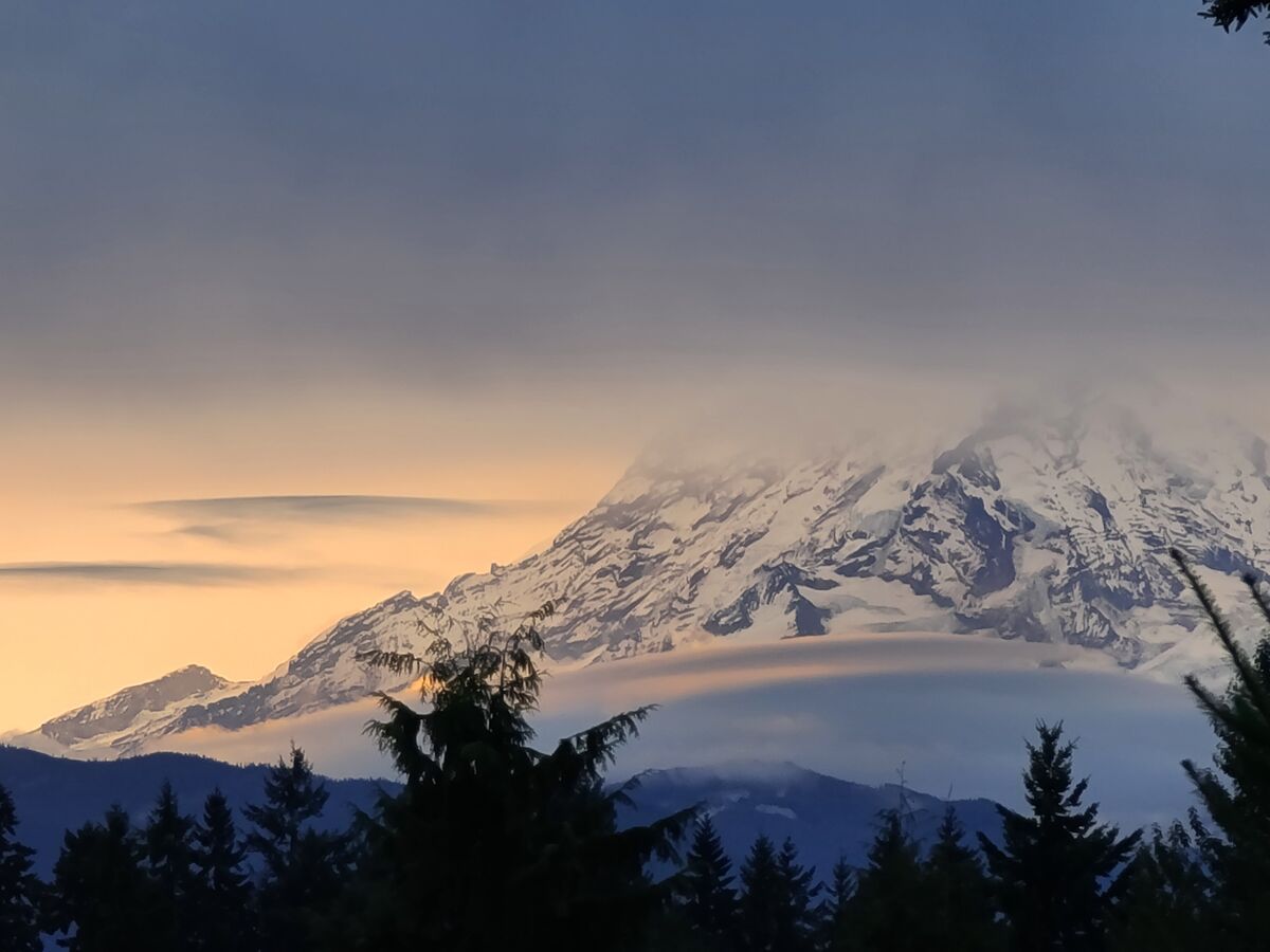 Mt Rainier around sunrise. All of these were taken...
