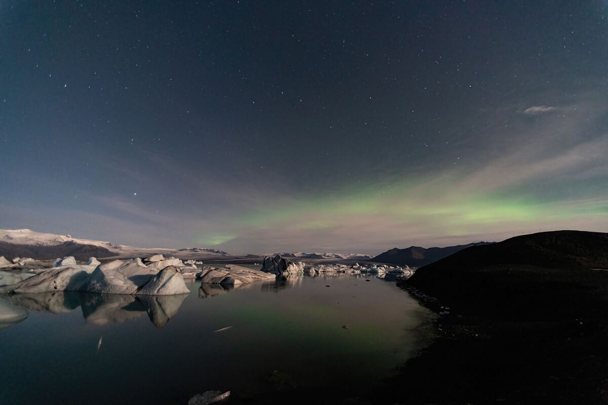 "Northern Lights at the Glacier Lagoon"...