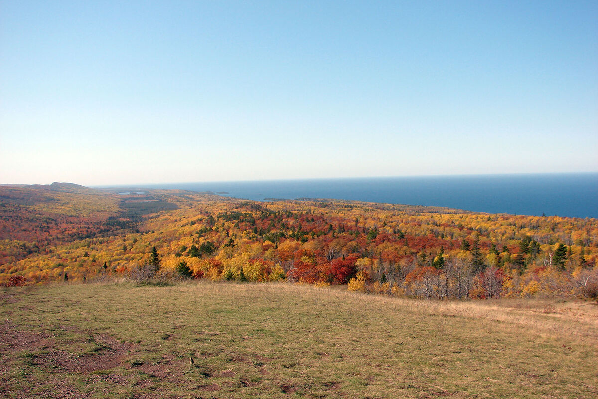 Fall colors as seen from the top Brockway Mountain...